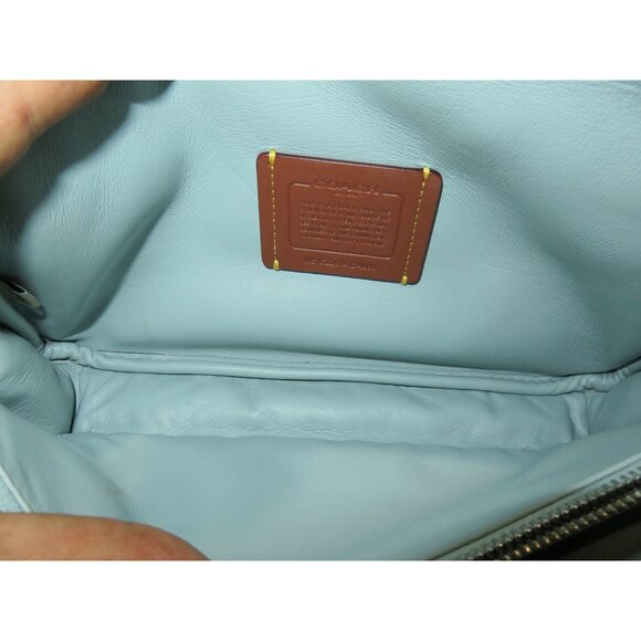 Coach 2022 Blue to Cream Ombré Dégradé Napa Leather Pillow Tabby Crossbody Handb - Picture 9 of 14